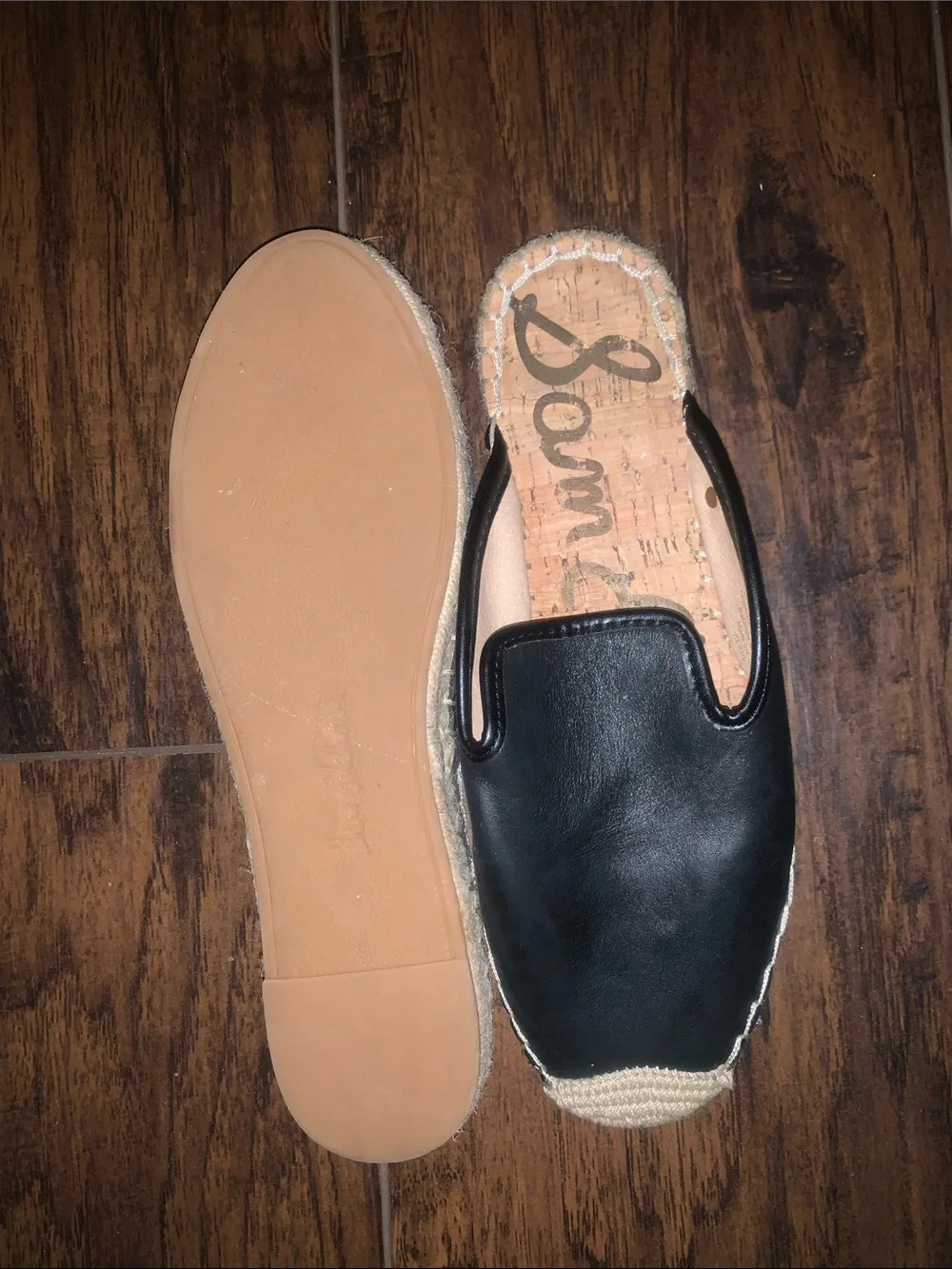 Sam Edelman Black Slip-On Espadrilles with Natural Trim (KERRY)!